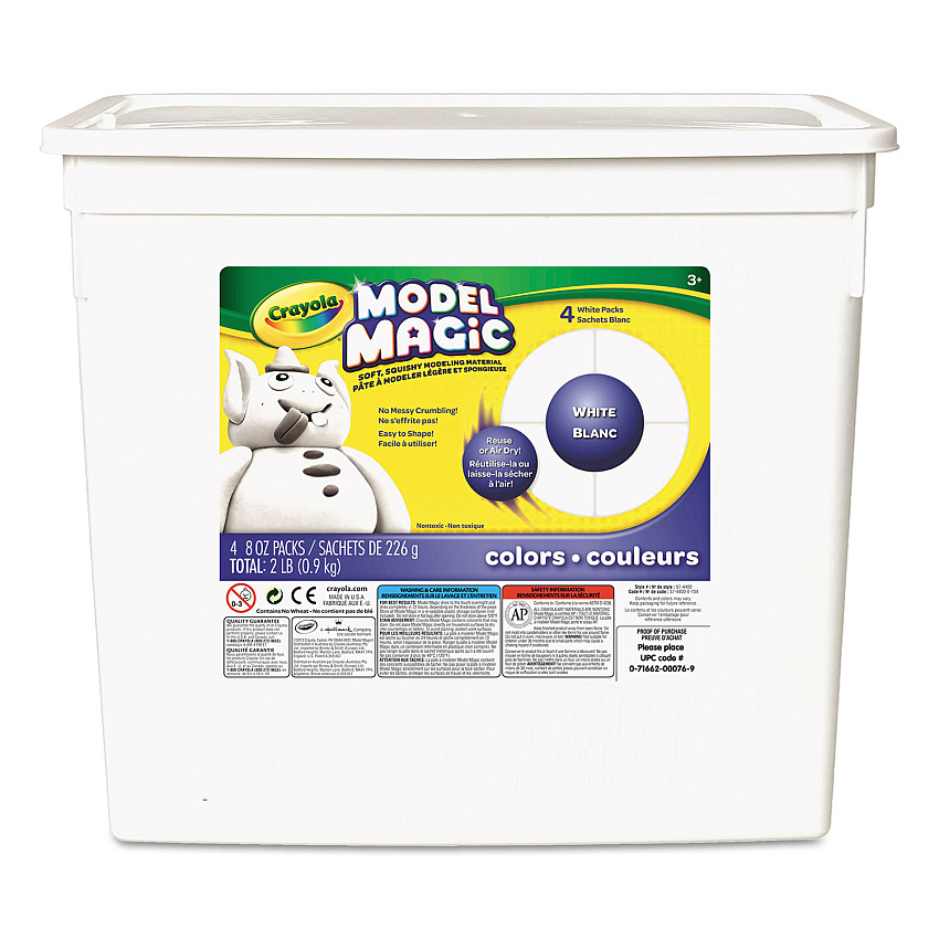 Crayola Model Magic Modeling Compound, 8 oz Packs, 4 Packs, White, 2 lbs (574400)