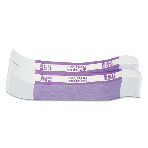 PAP-R Products Currency Straps, Violet, $2,000 in $20 Bills, 1000 Bands/Pack (402000)