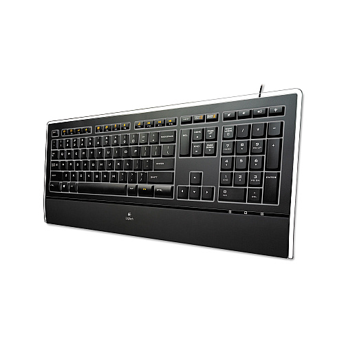 Logitech K740 Illuminated Wired Keyboard, USB, Black (920000914)