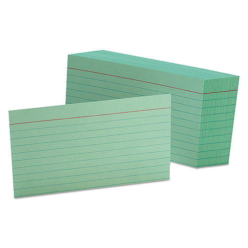 Oxford Ruled Index Cards, 3 x 5, Green, 100/Pack (7321GRE)