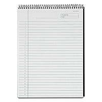TOPS Docket Diamond Top-Wire Ruled Planning Pad, Wide/Legal Rule, Black Cover, 60 White 8.5 x 11.75 Sheets (63978)