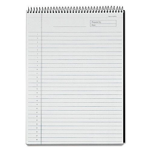 TOPS Docket Diamond Top-Wire Ruled Planning Pad, Wide/Legal Rule, Black Cover, 60 White 8.5 x 11.75 Sheets (63978)