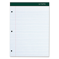 TOPS Double Docket Ruled Pads with Extra Sturdy Back, Medium/College Rule, 100 White 8.5 x 11.75 Sheets (63384)