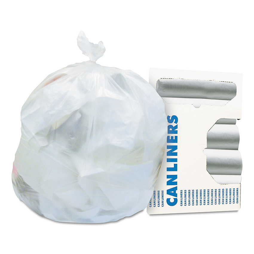 Heritage High-Density Waste Can Liners, 16 gal, 6 mic, 24" x 33", Natural, 50 Bags/Roll, 20 Rolls/Carton (Z4833RNR01)