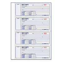 Rediform Money Receipt Book, Hardcover, Three-Part Carbonless, 7 x 2.75, 4 Forms/Sheet, 200 Forms Total (8L818)