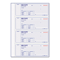 Rediform Receipt Book, Two-Part Carbonless, 7 x 2.75, 4 Forms/Sheet, 400 Forms Total (8L816)