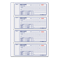 Rediform Money Receipt Book, Softcover, Three-Part Carbonless, 7 x 2.75, 4 Forms/Sheet, 100 Forms Total (8L808)