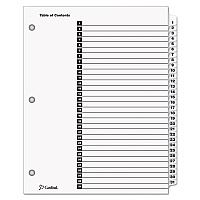 Cardinal OneStep Printable Table of Contents and Dividers, 31-Tab, 1 to 31, 11 x 8.5, White, White Tabs, 1 Set (60113)