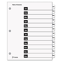 Cardinal OneStep Printable Table of Contents and Dividers, 12-Tab, Jan. to Dec., 11 x 8.5, White, White Tabs, 1 Set 12 x Divider(s) - Printed Tab(s) - Month - Jan-Dec - 12 Tab(s)/Set - 9" Divider Width x 11" Divider Length - Letter - 8.50" Width x (60313)