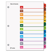 Cardinal OneStep Printable Table of Contents and Dividers, 12-Tab, Jan. to Dec., 11 x 8.5, White, Assorted Tabs, 1 Set (60318)