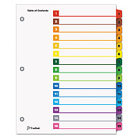 Cardinal OneStep Printable Table of Contents and Dividers, 15-Tab, 1 to 15, 11 x 8.5, White, Assorted Tabs, 1 Set (61518)