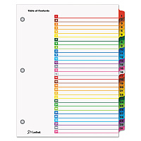 Cardinal OneStep Printable Table of Contents and Dividers, 31-Tab, 1 to 31, 11 x 8.5, White, Assorted Tabs, 1 Set (60118)