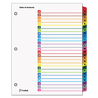 Cardinal OneStep Printable Table of Contents and Dividers, 26-Tab, A to Z, 11 x 8.5, White, Assorted Tabs, 1 Set (60218)