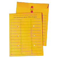 Quality Park Brown Kraft String/Button Box-Style Interoffice Envelope, #97, Two-Sided Three-Column Format, 10 x 13, Brown Kraft, 100/Box (63562)