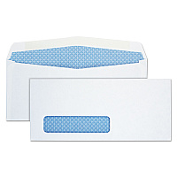 Quality Park Security Tint Window Envelope, #10, Commercial Flap, Gummed Closure, 4.13 x 9.5, White, 500/Box (90130)