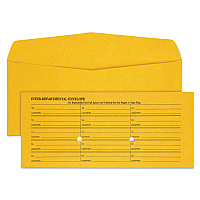 Quality Park Light Brown Fold Flap Kraft Trade Size Interoffice Envelope, One-Sided Box-Style Format, 4.5 x 10.38, Brown Kraft, 500/Box (63262)