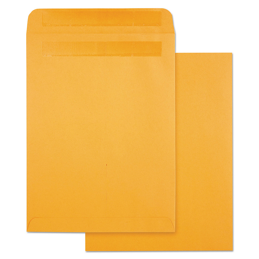 Quality Park High Bulk Self-Sealing Envelopes, #10 1/2, Cheese Blade Flap, Redi-Seal Adhesive Closure, 9 x 12, Brown Kraft, 100/Box (43563)