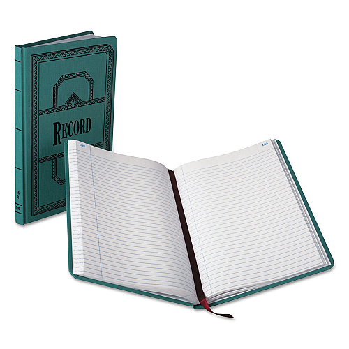 Boorum & Pease Account Record Book, Record-Style Rule, Blue Cover, 11.75 x 7.25 Sheets, 300 Sheets/Book (66300R)