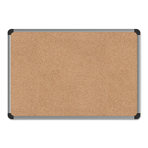 Universal Cork Board with Aluminum Frame, 24 x 18, Tan Surface (UNV43712)