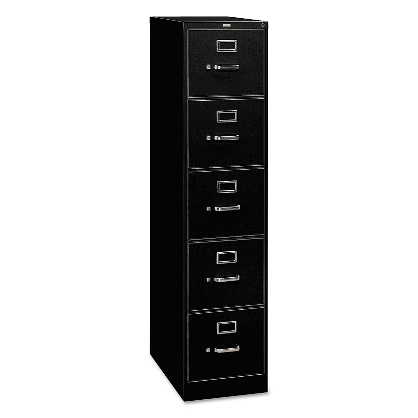 HON 310 Series Vertical File, 5 Letter-Size File Drawers, Black, 15" x 26.5" x 60" (315PP)