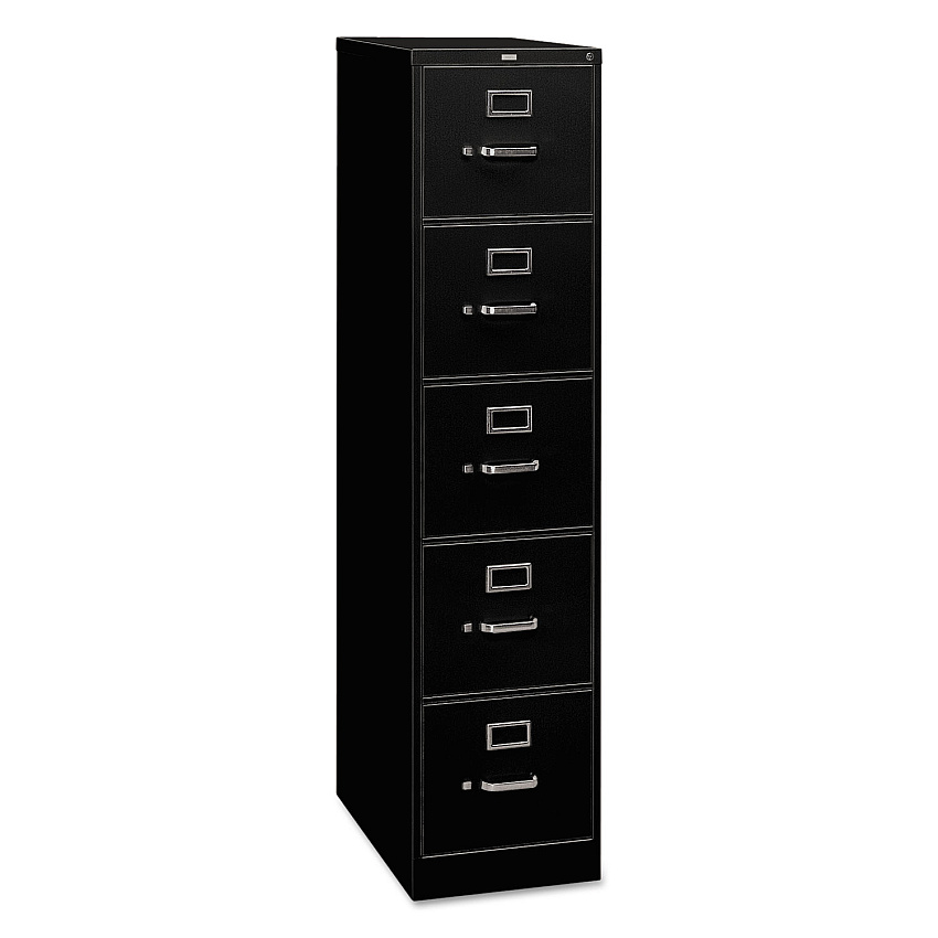 HON 310 Series Vertical File, 5 Legal-Size File Drawers, Black, 18.25" x 26.5" x 60" (315CPP)