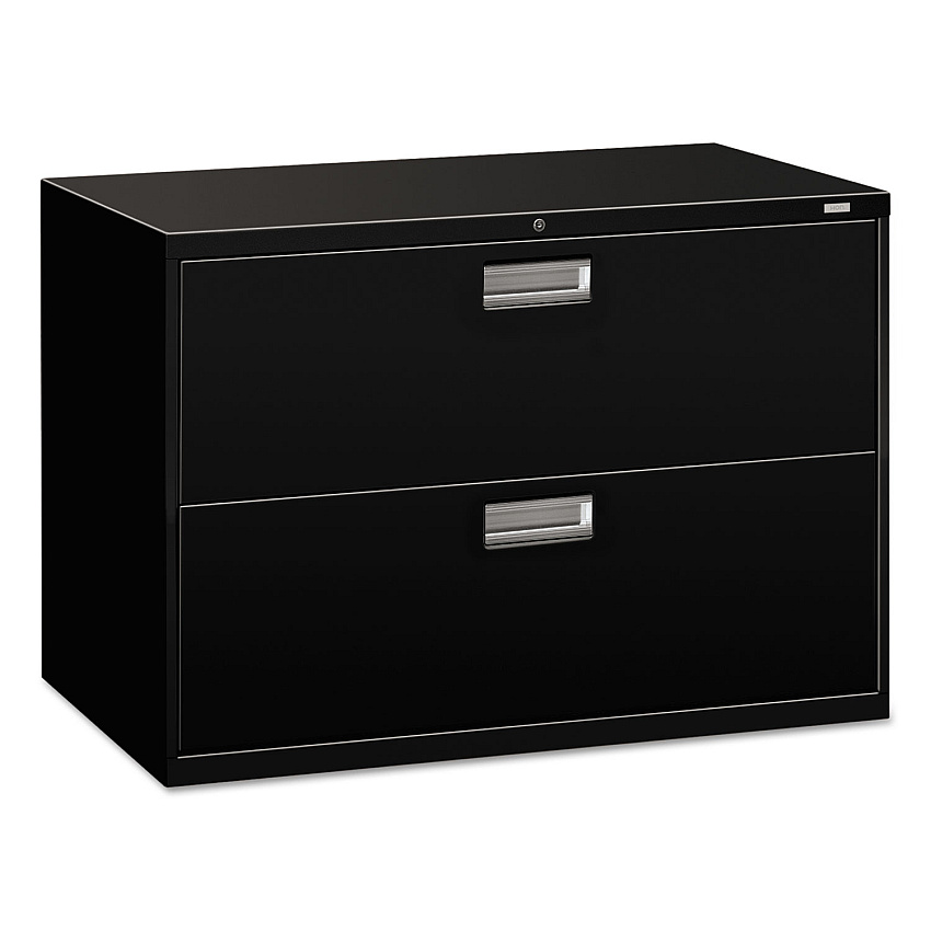 HON Brigade 600 Series Lateral File, 2 Legal/Letter-Size File Drawers, Black, 42" x 18" x 28" (692LP)