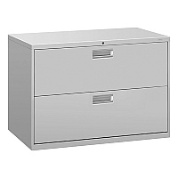 HON Brigade 600 Series Lateral File, 2 Legal/Letter-Size File Drawers, Light Gray, 42