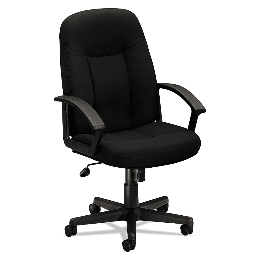 HON HVL601 Series Executive High-Back Chair, Supports Up to 250 lb, 17.44" to 20.94" Seat Height, Black (VL601VA10)