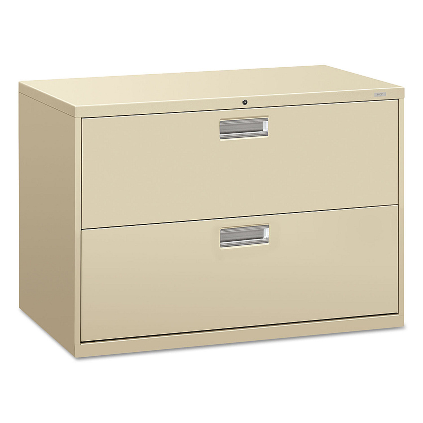 HON Brigade 600 Series Lateral File, 2 Legal/Letter-Size File Drawers, Putty, 42" x 18" x 28" (692LL)