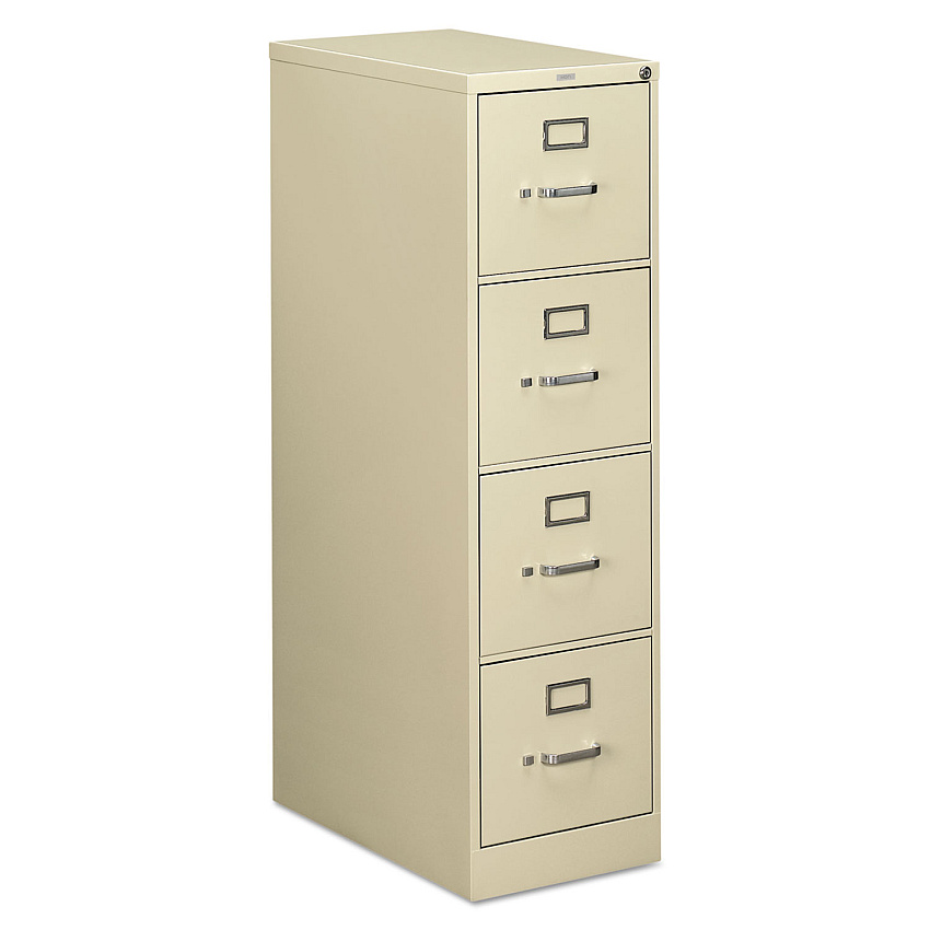 HON 510 Series Vertical File, 4 Letter-Size File Drawers, Putty, 15" x 25" x 52" (514PL)