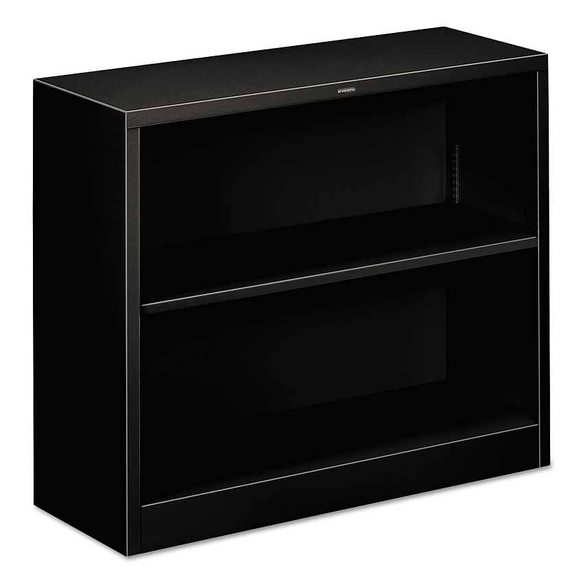HON Metal Bookcase, Two-Shelf, 34.5w x 12.63d x 29h, Black (S30ABCP)