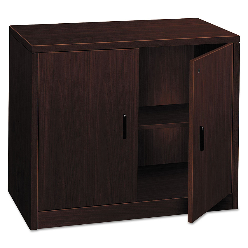 HON 10500 Series Storage Cabinet w/Doors, 36w x 20d x 29.5h, Mahogany (105291NN)
