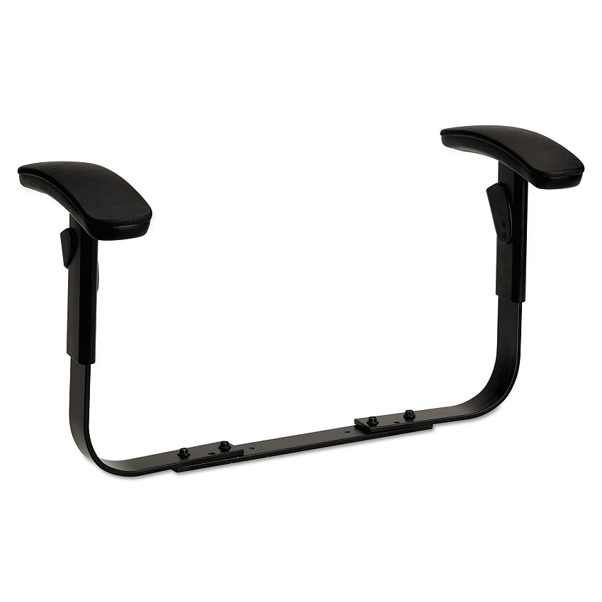 Optional Height-Adjustable T-Arms for HON ComforTask Series Swivel Task Chairs, Black, 2/Set (5995T)