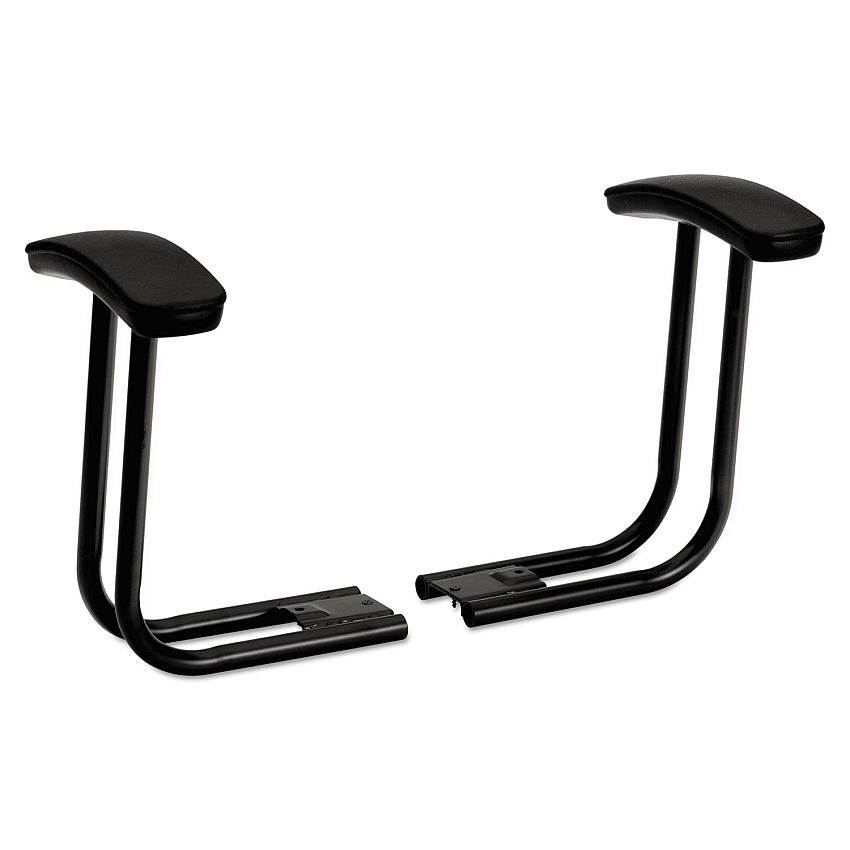Optional Fixed T-Arms for HON ComforTask Series Swivel Task Chairs, Black, 2/Set (5991T)