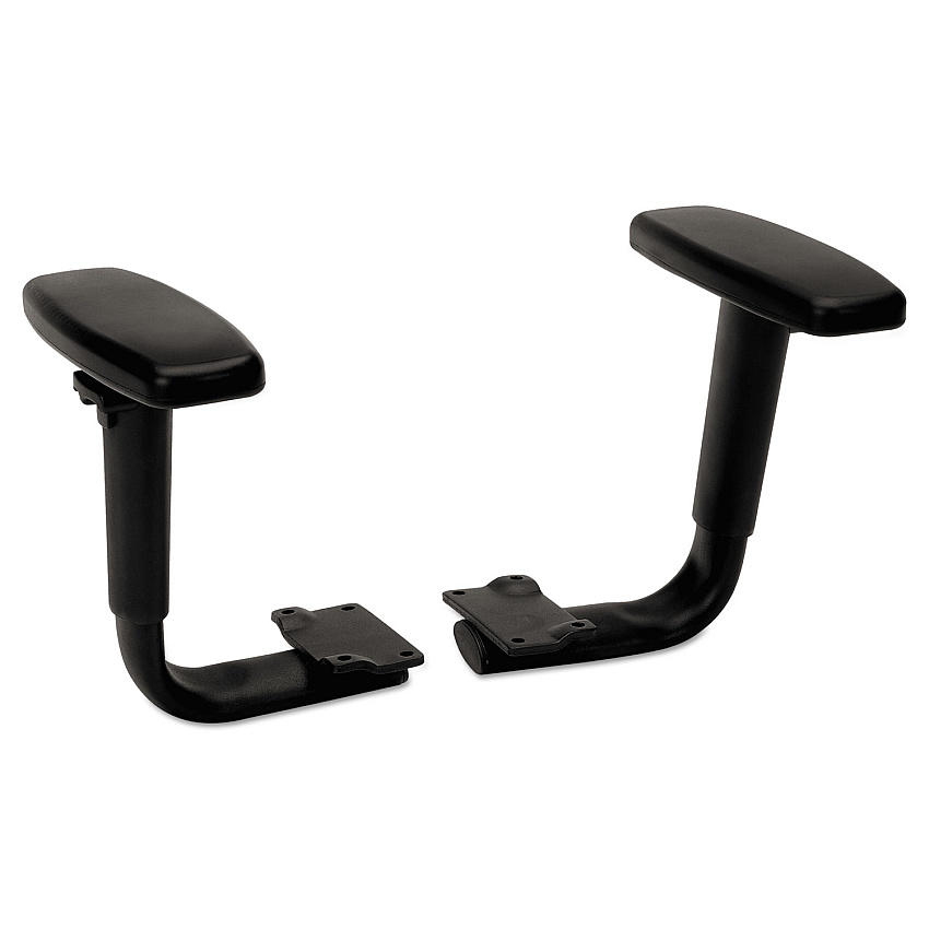 Optional Height-Adjustable T-Arms for Volt Series Chairs for HON Volt Series Task Chairs, Black, 2/Set (5795T)