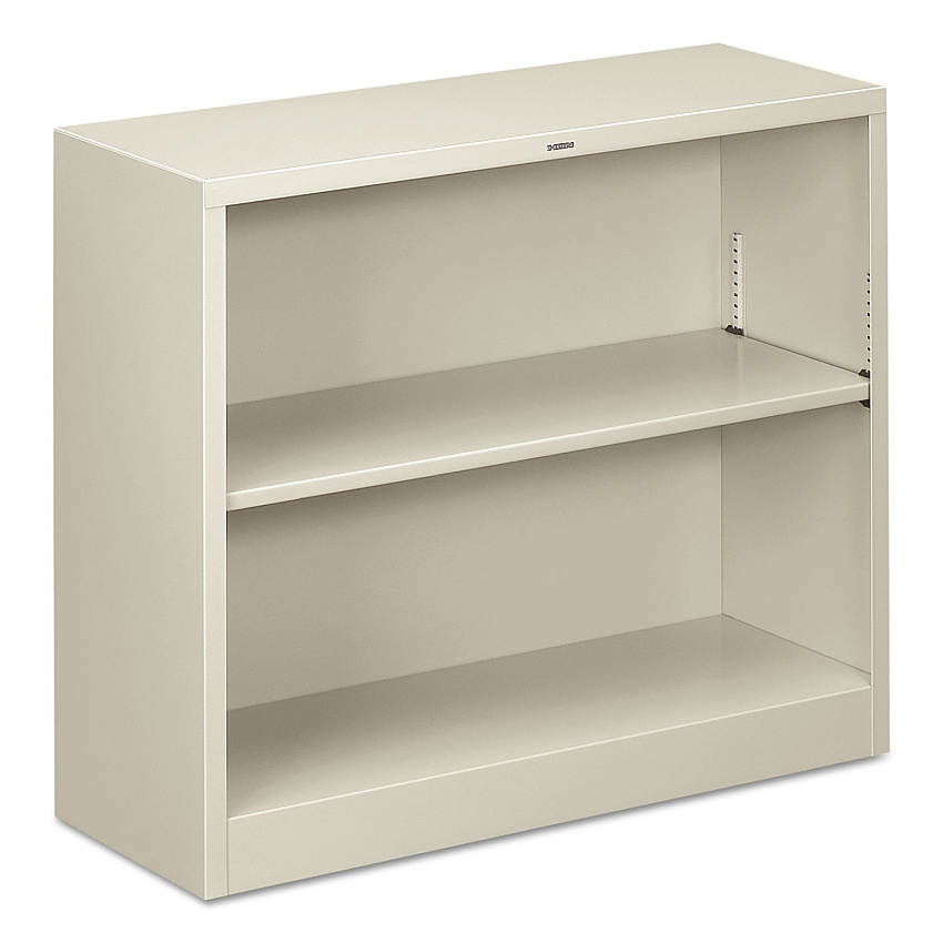 HON Metal Bookcase, Two-Shelf, 34.5w x 12.63d x 29h, Light Gray (S30ABCQ)