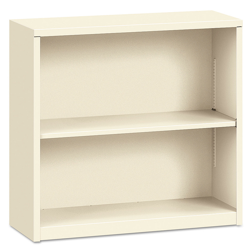HON Metal Bookcase, Two-Shelf, 34.5w x 12.63d x 29h, Putty (S30ABCL)