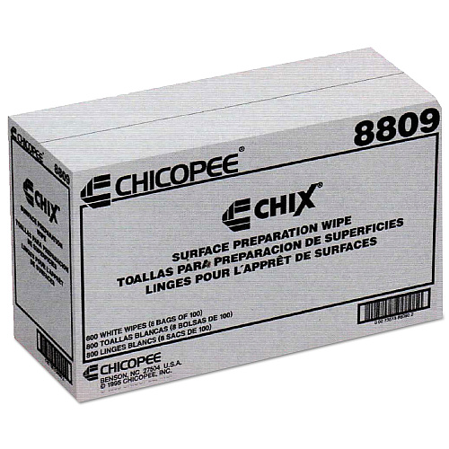 Chix Surface Prep Wipes, 1-Ply, 13 x 21, Unscented, White, 100/Bag, 8 Bags/Carton (8809)