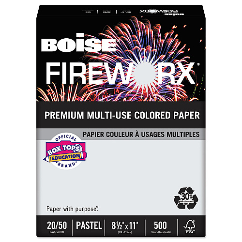 Boise FIREWORX Premium Multi-Use Colored Paper, 20lb, 8.5 x 11, Smoke Gray, 500/Ream (MP2201GY)