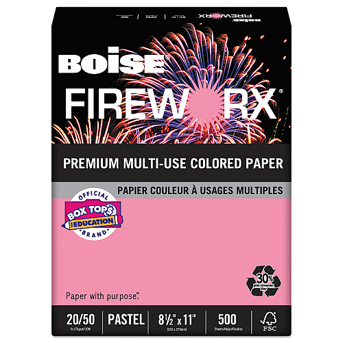 Boise FIREWORX Premium Multi-Use Paper, 20lb, 8.5 x 11, Cherry Charge, 500/Ream (MP2201CHE)