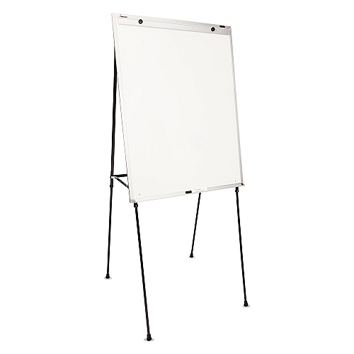 AbilityOne 7520016421219, SKILCRAFT Four-Leg Steel Presentation Easel, 29 x 40, White Surface, Silver/Black Aluminum Frame