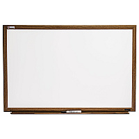AbilityOne 7110016305156, SKILCRAFT Melamine Dry Erase White Board, 48 x 36, White Surface, Light Brown Oak Frame