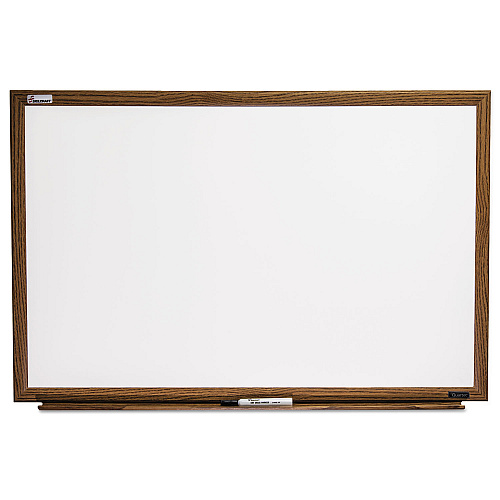 AbilityOne 7110016305156, SKILCRAFT Melamine Dry Erase White Board, 48 x 36, White Surface, Light Brown Oak Frame