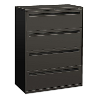 HON Brigade 700 Series Lateral File, 4 Legal/Letter-Size File Drawers, Charcoal, 42" x 18" x 52.5" (794LS)