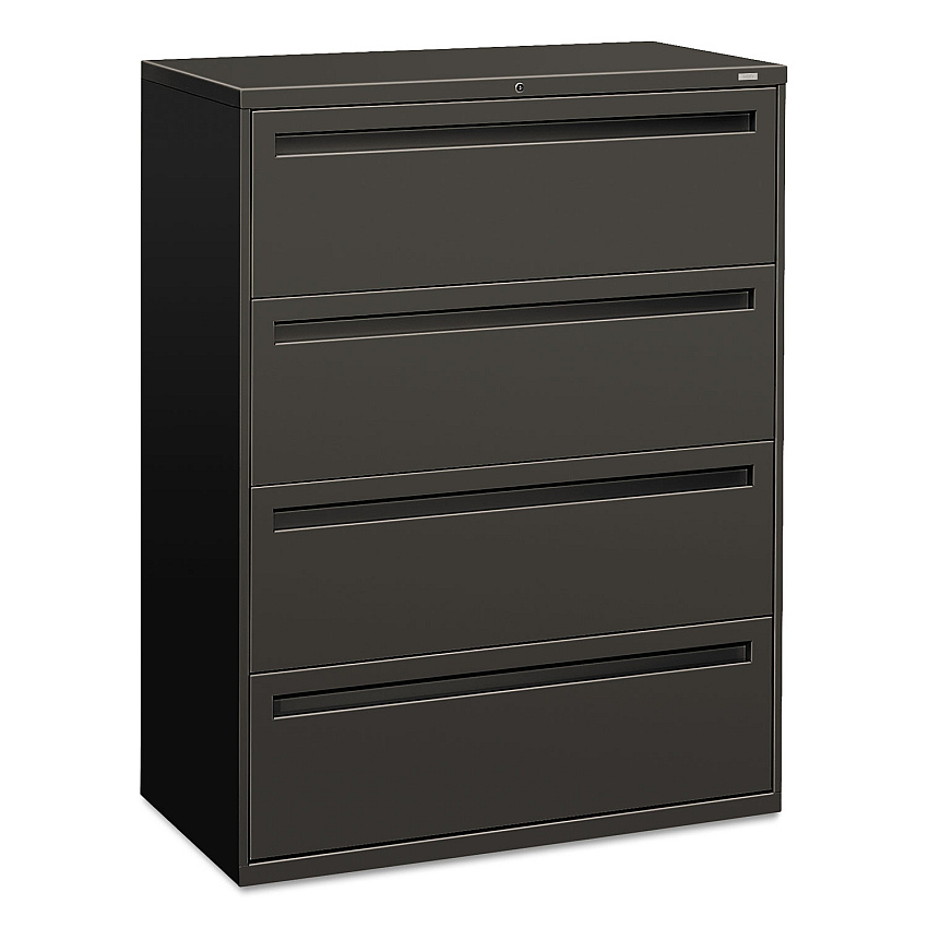 HON Brigade 700 Series Lateral File, 4 Legal/Letter-Size File Drawers, Charcoal, 42" x 18" x 52.5" (794LS)