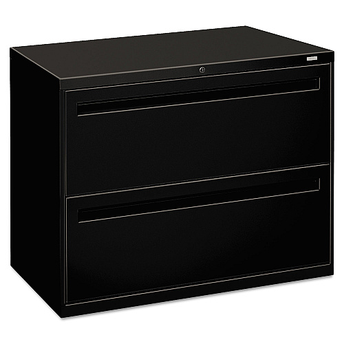 HON Brigade 700 Series Lateral File, 2 Legal/Letter-Size File Drawers, Black, 36" x 18" x 28" (782LP)
