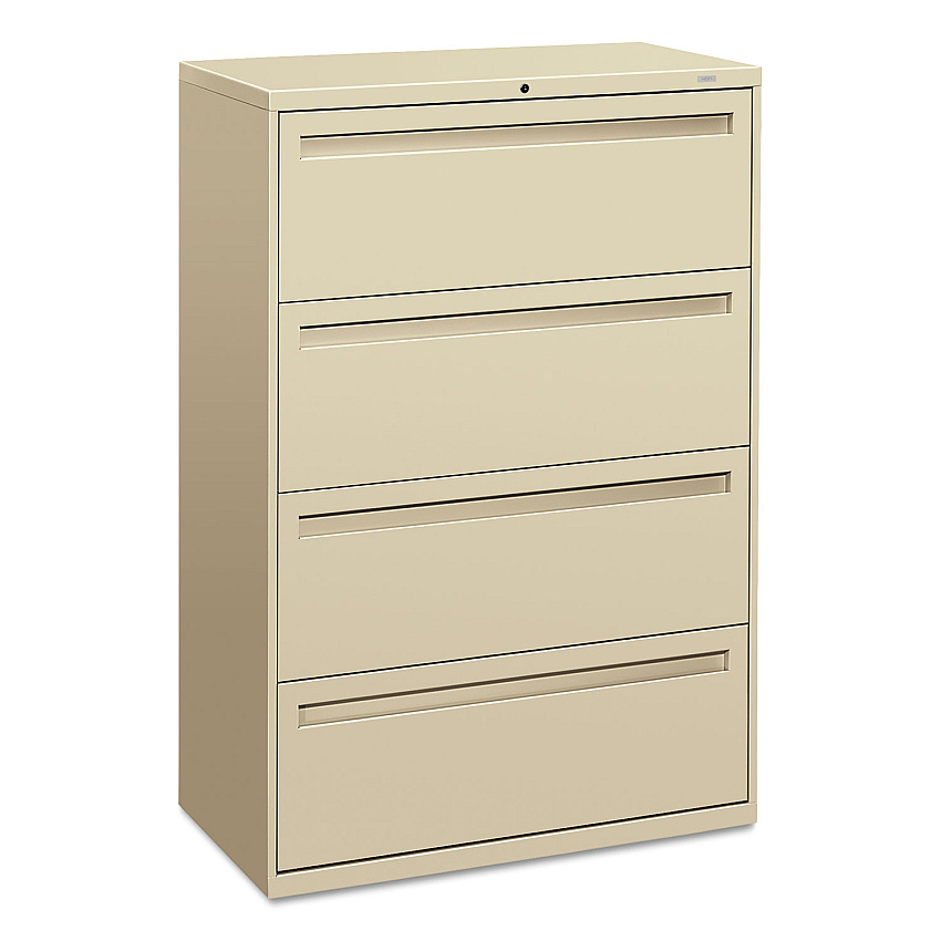 HON Brigade 700 Series Lateral File, 4 Legal/Letter-Size File Drawers, Putty, 36" x 18" x 52.5" (784LL)