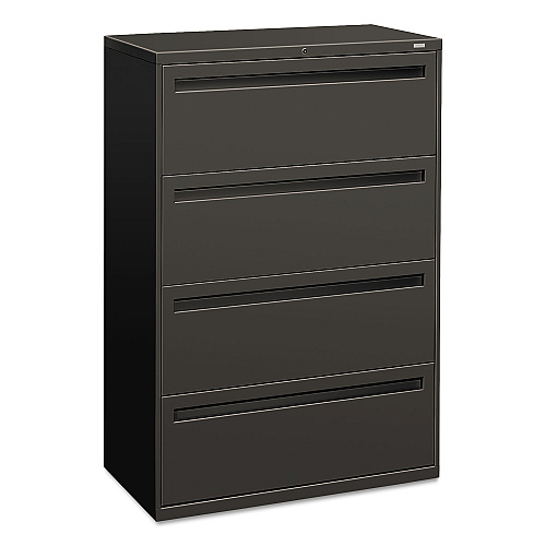 HON Brigade 700 Series Lateral File, 4 Legal/Letter-Size File Drawers, Charcoal, 36" x 18" x 52.5" (784LS)