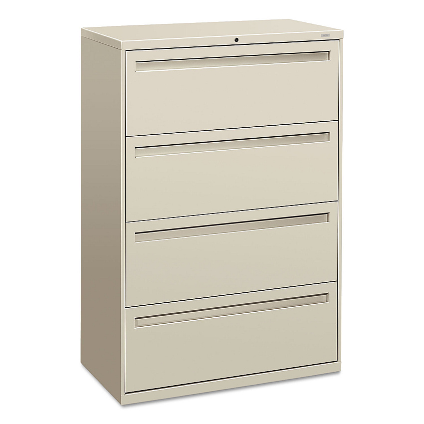 HON Brigade 700 Series Lateral File, 4 Legal/Letter-Size File Drawers, Light Gray, 36" x 18" x 52.5" (784LQ)