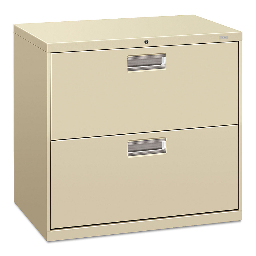 HON Brigade 600 Series Lateral File, 2 Legal/Letter-Size File Drawers, Putty, 30" x 18" x 28" (672LL)